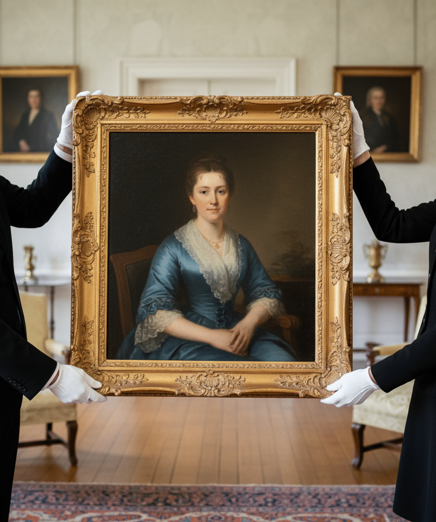 Profesionales dedicados al cuidado y protección de obras maestras. Cuidado profesional del arte.