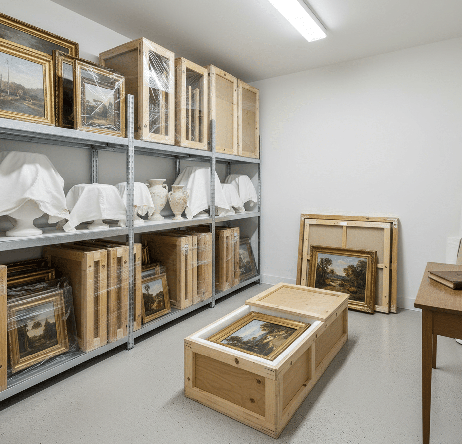 Equipo experto en restauración para asegurar la integridad del arte. Equipo especializado en arte.